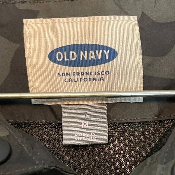 Old Navy Men Camo Active Mesh Lined Shacket Snap Front Lightweight Jacket M - Picture 8 of 13